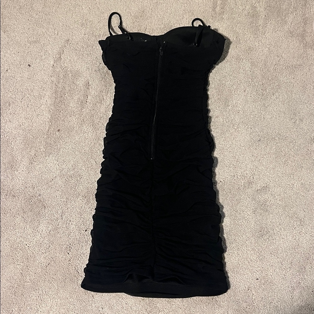 size xs windsor Stunning Allure Ruched Mesh Corset Mini Dress with batman symbol - Picture 2 of 3